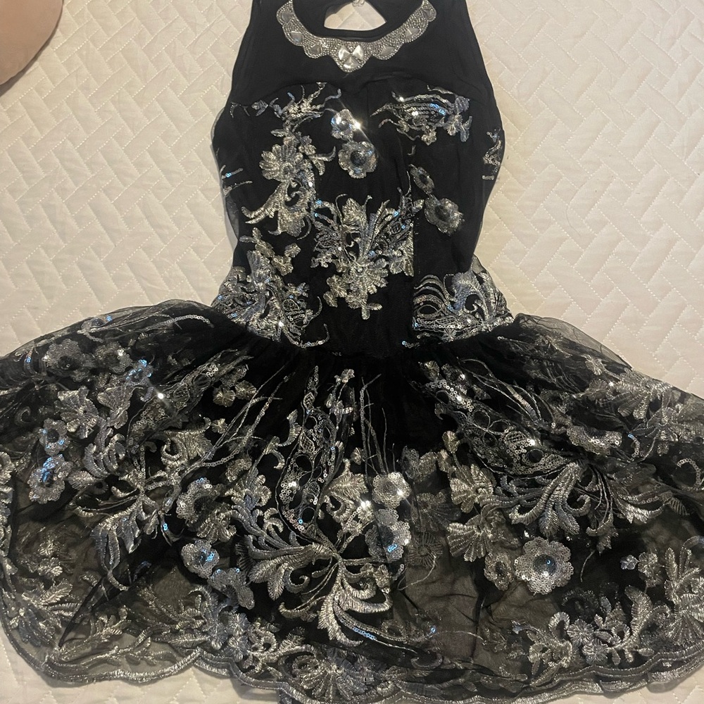 Elegant Black and Silver  adult Small Costume